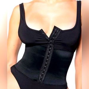 Snatched Corset Detail Tank Bodysuit